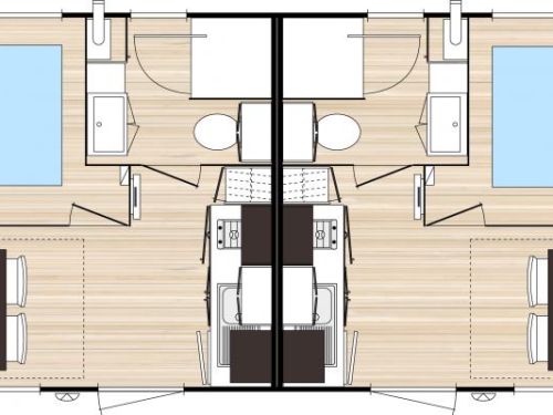 Stacaravan gamma "Comfort" | O’HARA Studio Verhuur stacaravans op de camping 4 étoiles Charente-Maritime