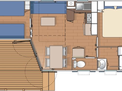 Mobil-Home gamme "Confort" | O’HARA O’PHEA intégré Location vacances Mobil-Homes au camping 4 étoiles Charente-Maritime