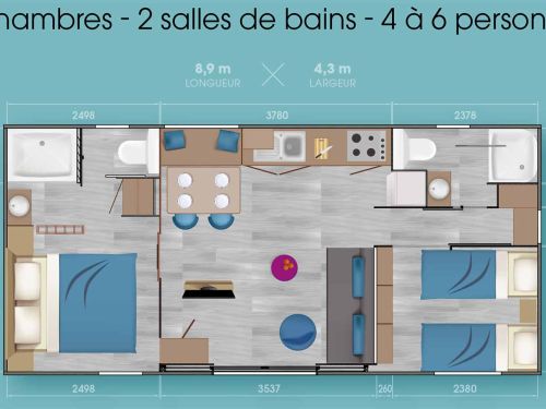 Stacaravan gamma Prestige | TAOS 2 Verhuur stacaravans op de camping 4 étoiles Charente-Maritime